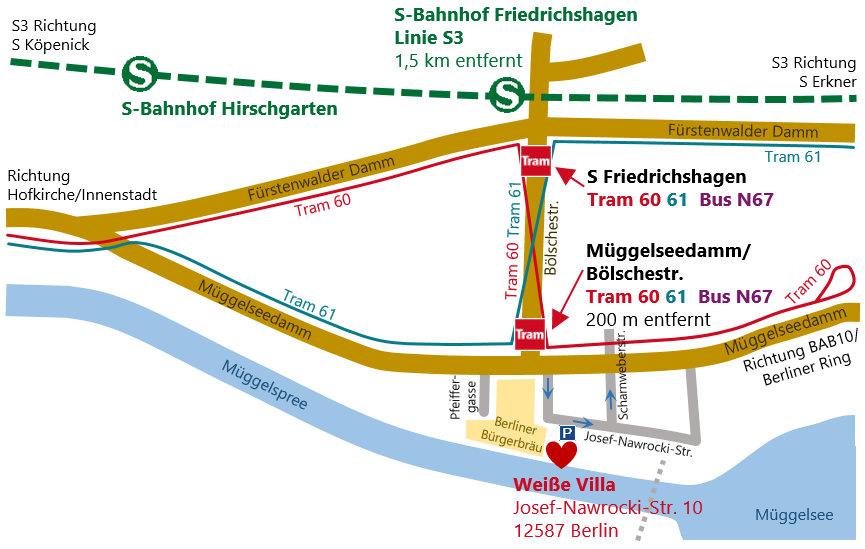 Wegbeschreibung Weiße Villa